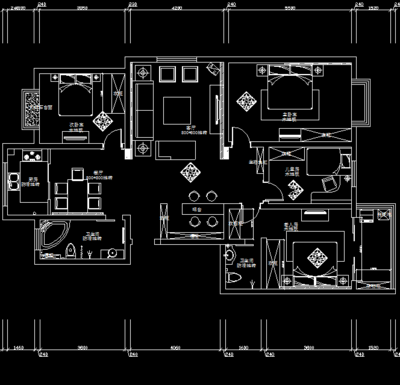现代三居室住宅精装修及电气施工图附效果图免费下载 - 建筑装修图 - 土木工程网